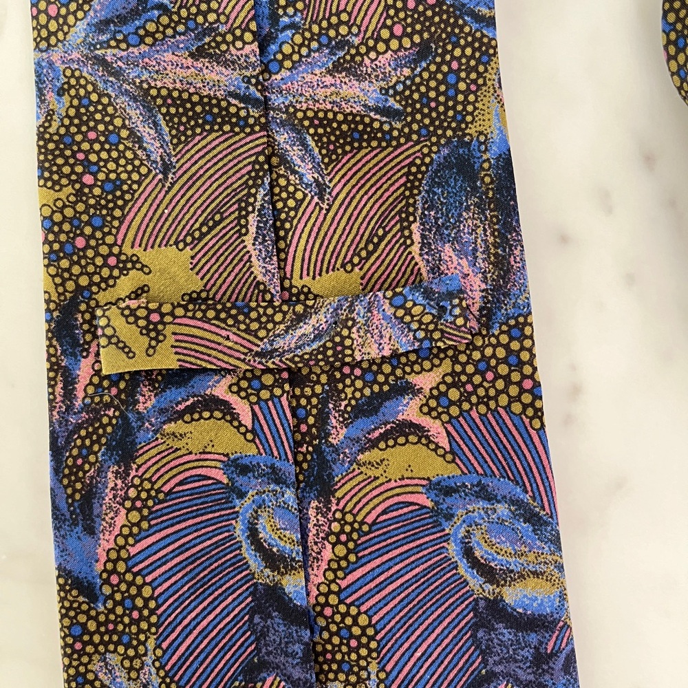 Pierre Balmain Couture Vintage 80s Italian Silk Tie NOS Designer New Old Stock - Picture 4 of 10